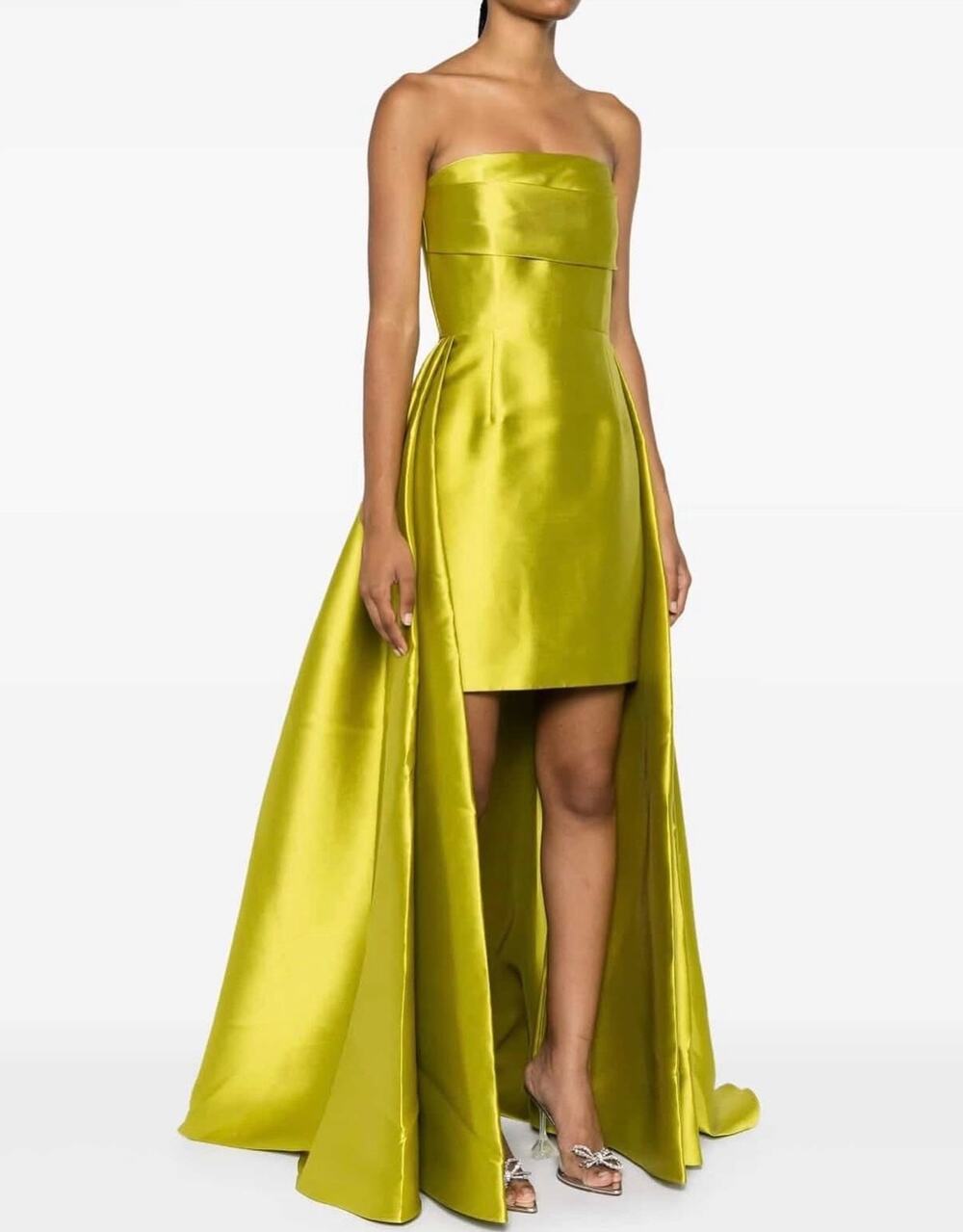 SOLACE London Trina Mini Dress in
Chartreuse SZ 2